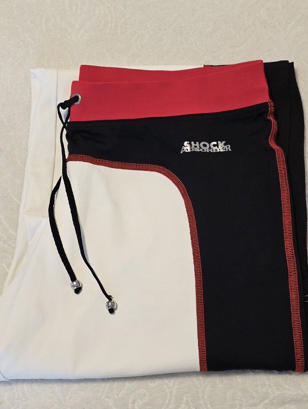 Shock Absorber Womens Small Colorblock Flare Track Pants Red Black White Y2K Euc
